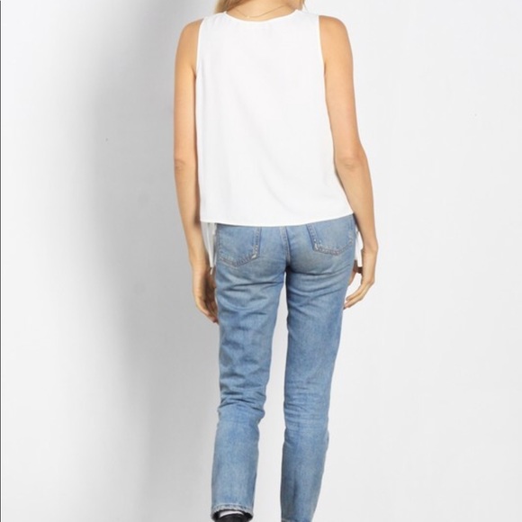 LOWEST Leigh Lace Up Tank Top in White - Picture 4 of 6